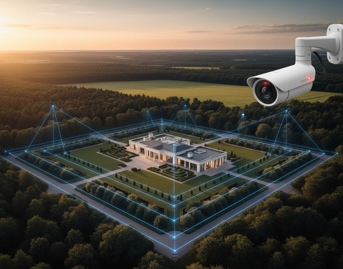 El desafío de la amplitud, como proteger grandes terrenos con cámaras de seguridad exterior y sensor de movimiento inteligente