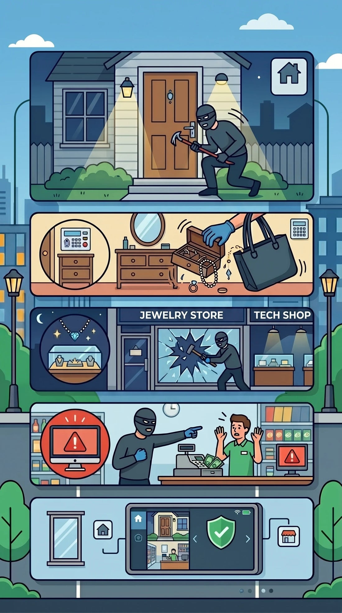 Delitos más comunes en zonas urbanas