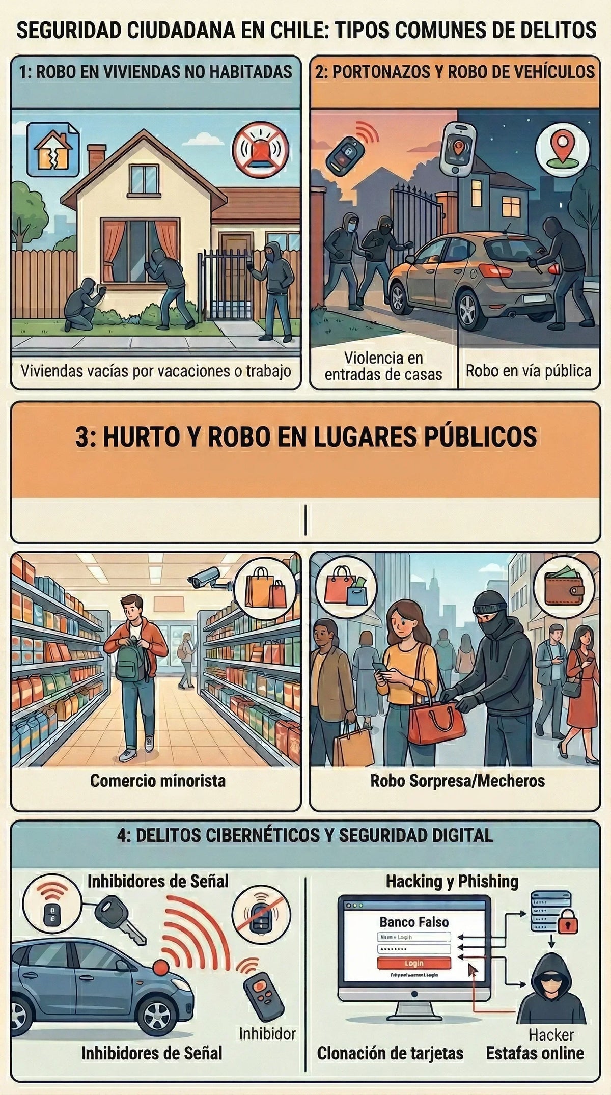 ¿Cuáles son los delitos más cometidos en Chile?